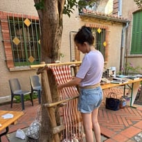 Démonstration de tissage néolithique