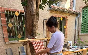 Démonstration de tissage néolithique